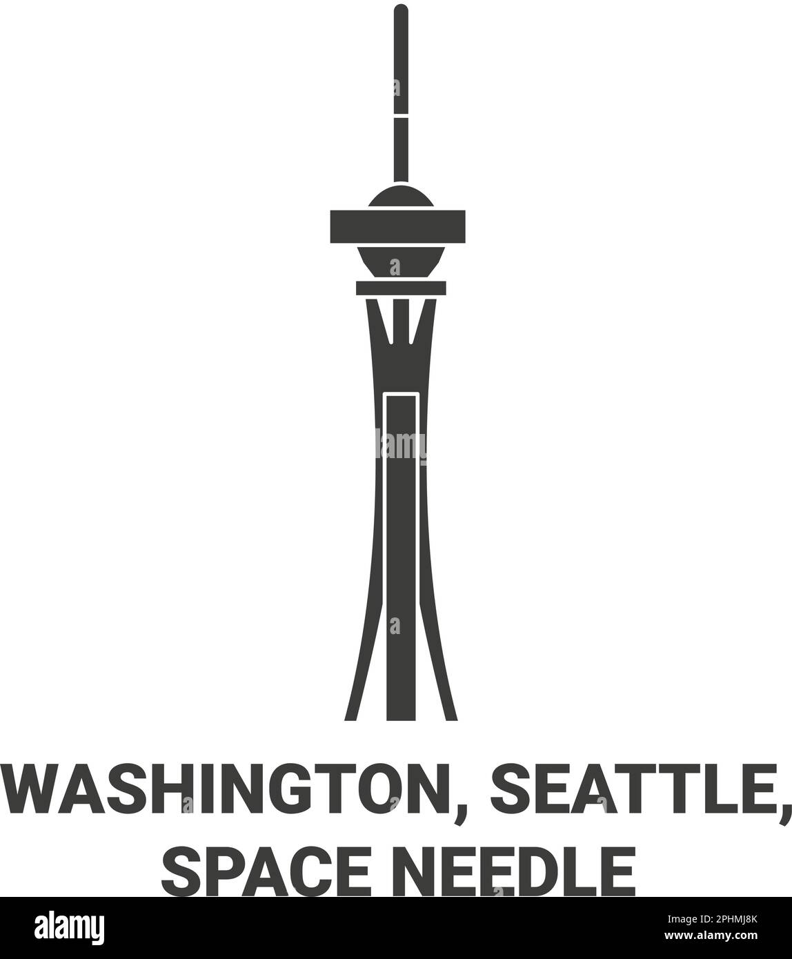 États-Unis, Washington, Seattle, Space Needle Voyage illustration du vecteur de repère Illustration de Vecteur