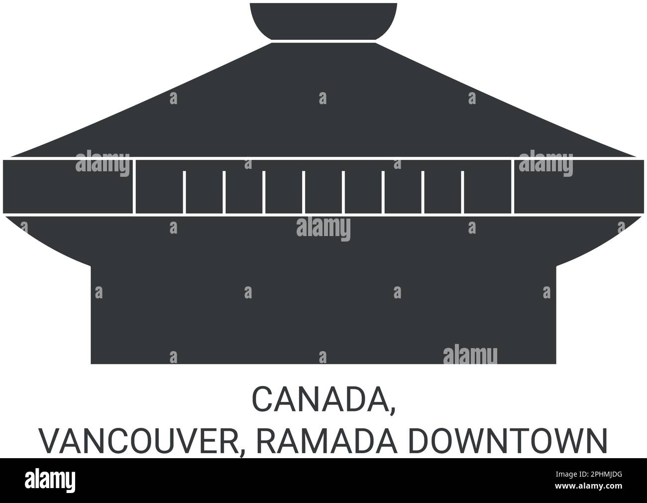 Canada, Vancouver, Ramada Downtown illustration vectorielle de voyage Illustration de Vecteur