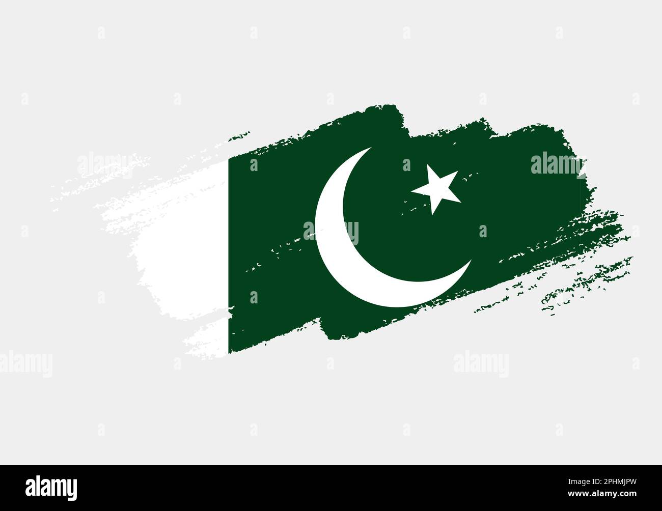 Grunge artistique drapeau du Pakistan isolé sur fond blanc. Texture élégante du drapeau national Illustration de Vecteur