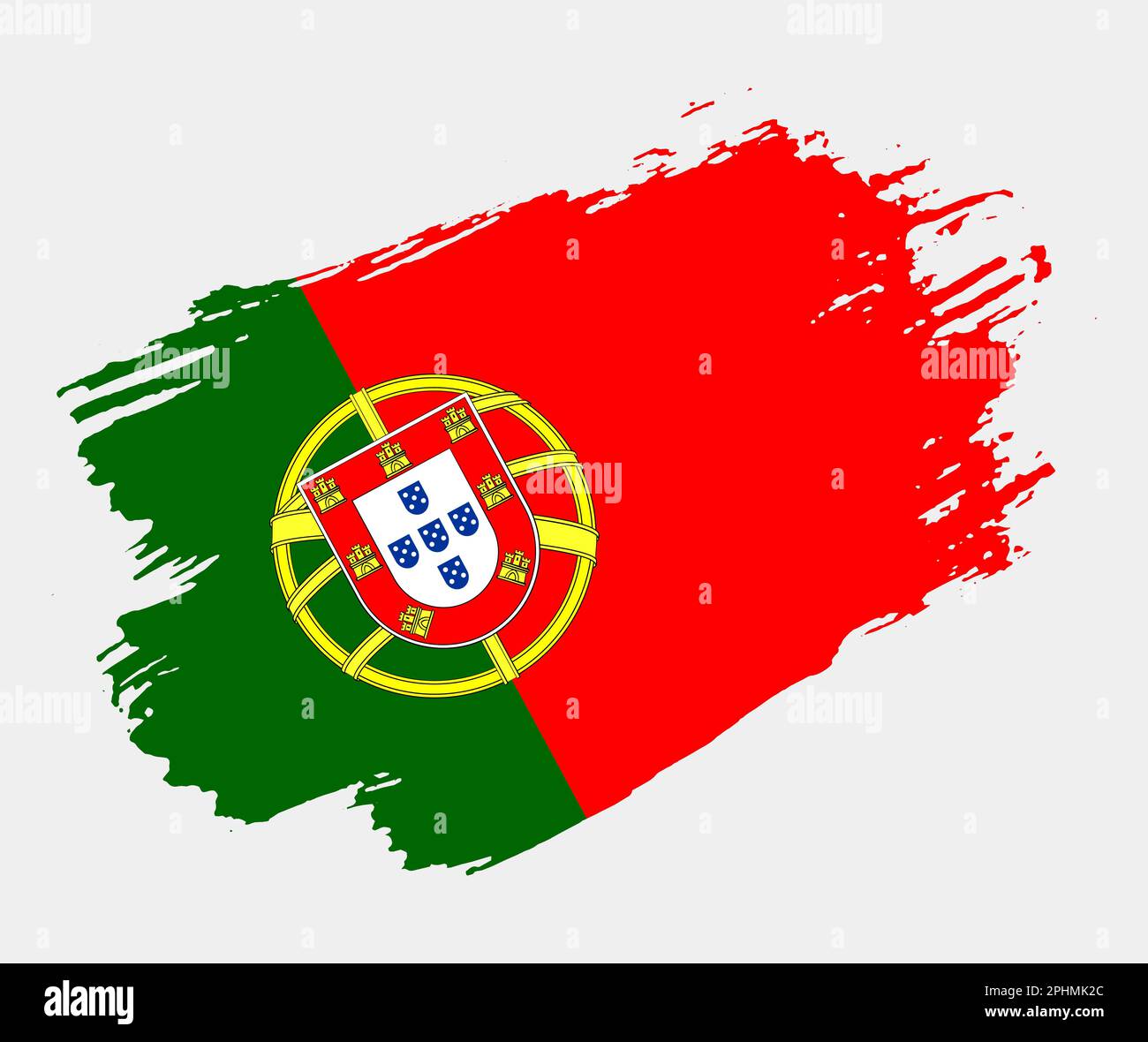 Grunge artistique drapeau du Portugal isolé sur fond blanc. Texture élégante du drapeau national Illustration de Vecteur