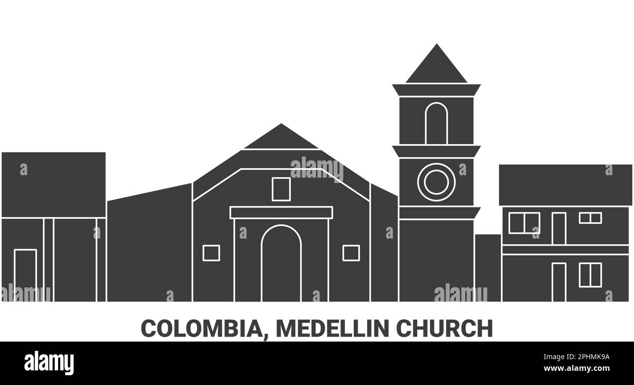 Colombie, l'église de Medellin voyage illustration vectorielle Illustration de Vecteur