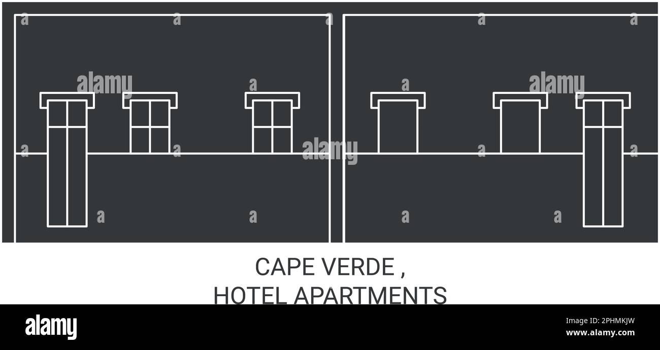 Cap-Vert , Hôtel Appartements Voyage illustration du vecteur de repère Illustration de Vecteur