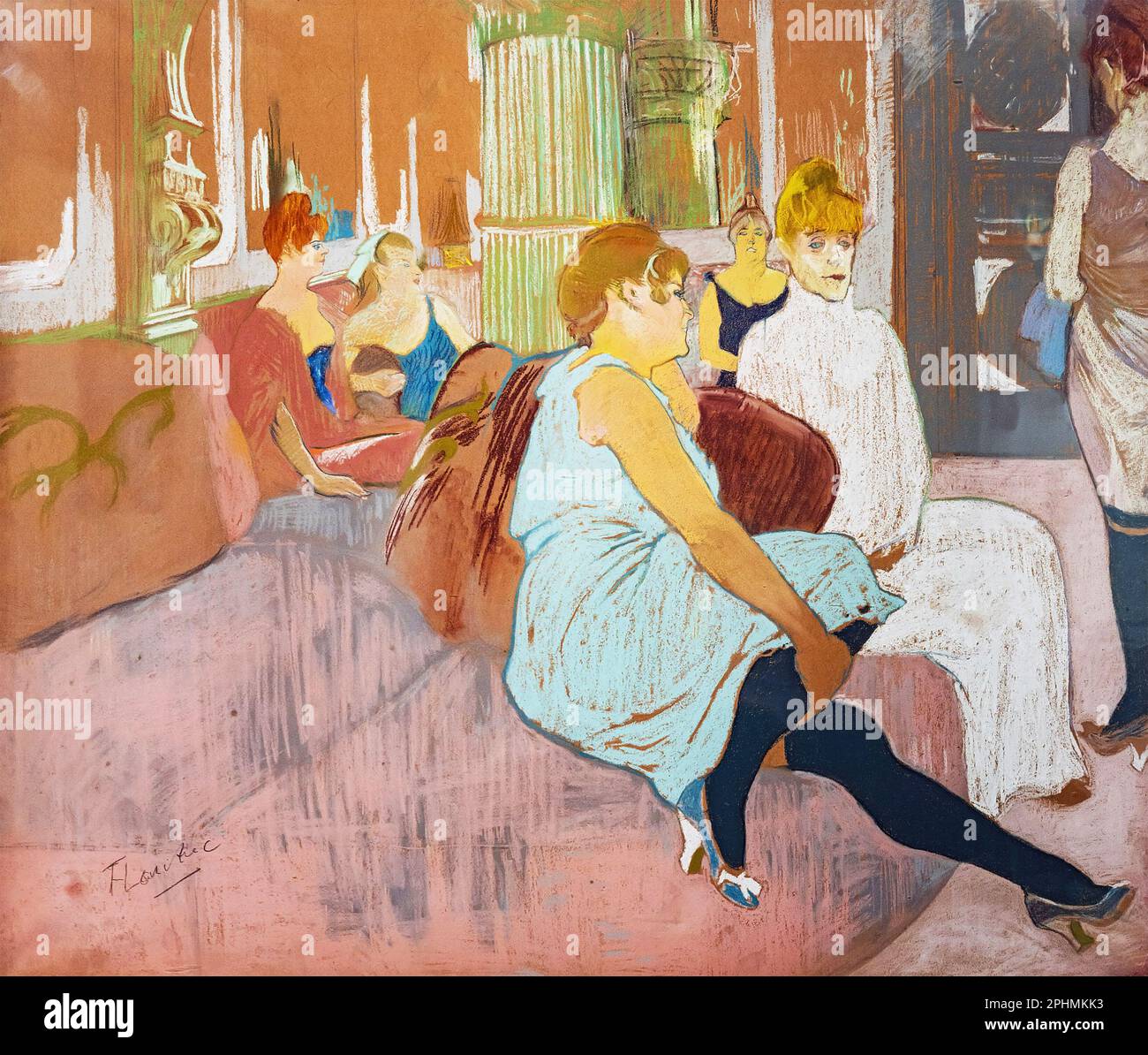 SALON À LA RUE DES MOULINS par Henri de Toulouse-Lautrec,1894 Banque D'Images