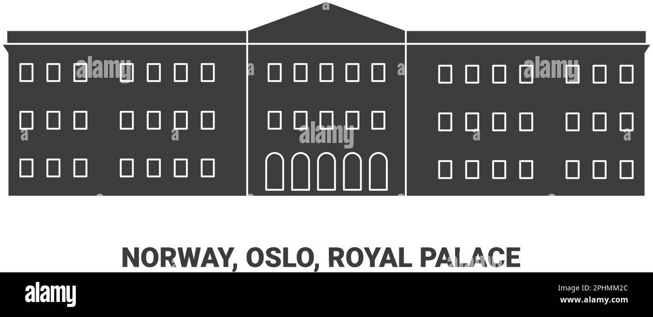Norvège, Oslo, Palais Royal, illustration vectorielle de voyage Illustration de Vecteur