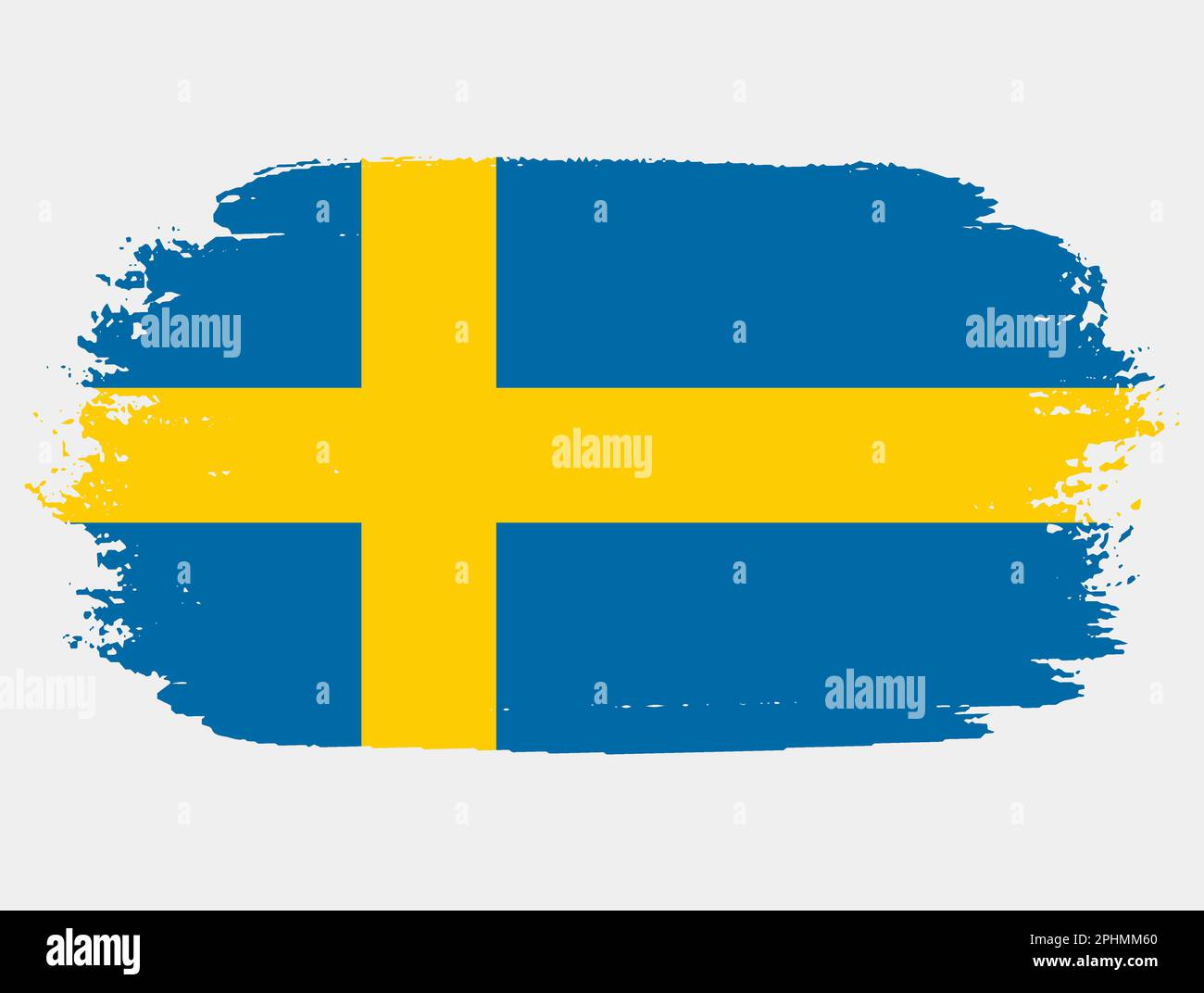 Grunge artistique drapeau de la Suède isolé sur fond blanc. Texture élégante du drapeau national Illustration de Vecteur