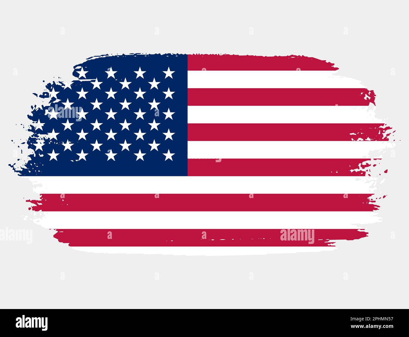 Grunge artistique drapeau de pinceau des États-Unis isolé sur fond blanc. Texture élégante du drapeau national Illustration de Vecteur