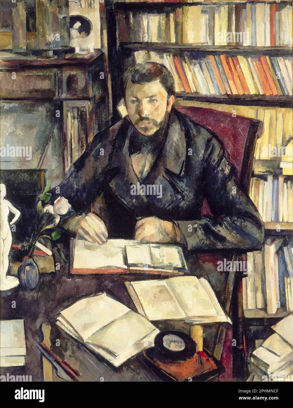 Gustave Geffroy (1855-1926), journaliste, critique d'art, historien et romancier français, Portrait peint à l'huile sur toile par Paul Cezanne, 1895-1896 Banque D'Images