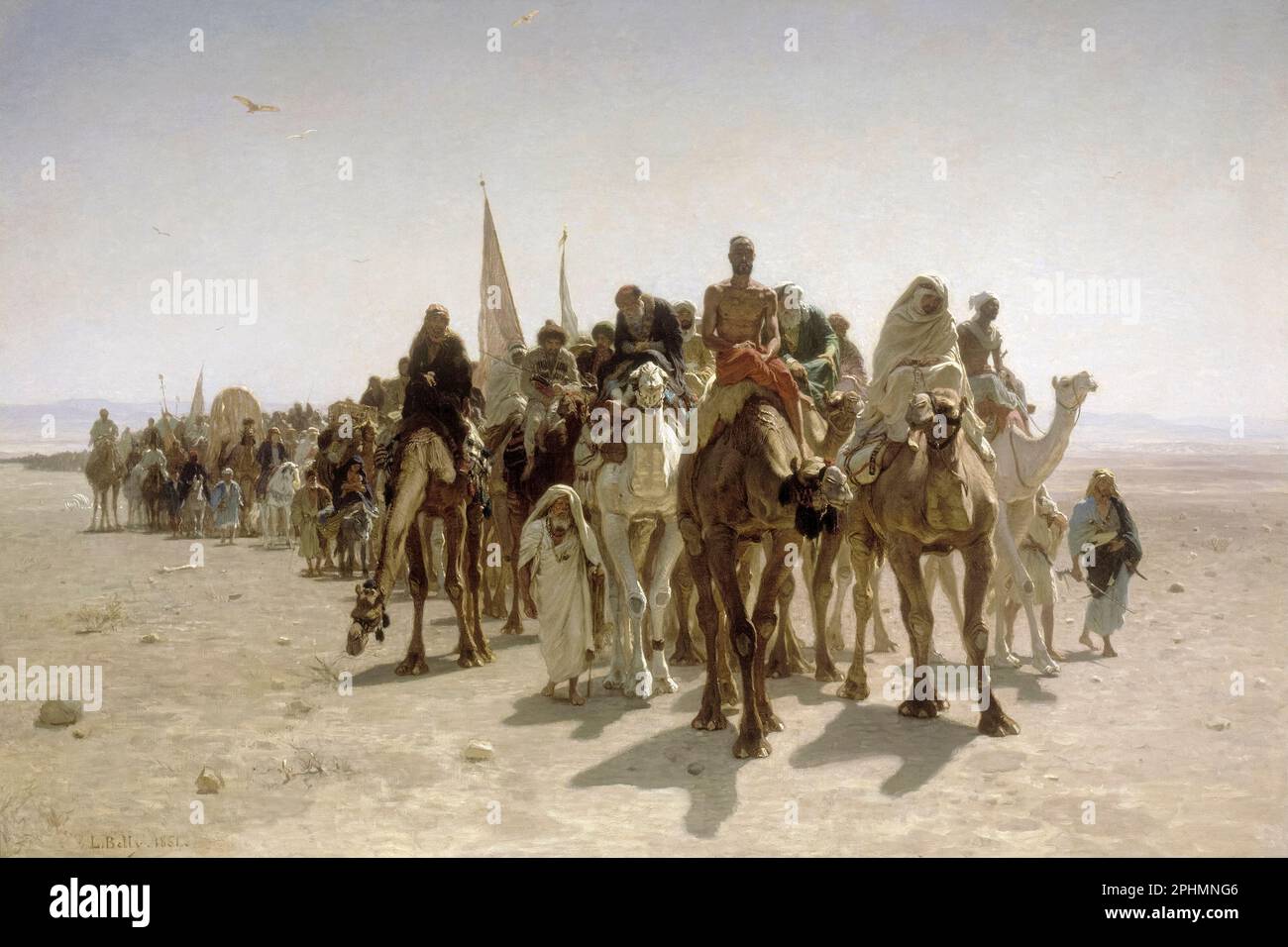 Léon Belly peinture, pèlerins allant à la Mecque, huile sur toile, 1861 Banque D'Images