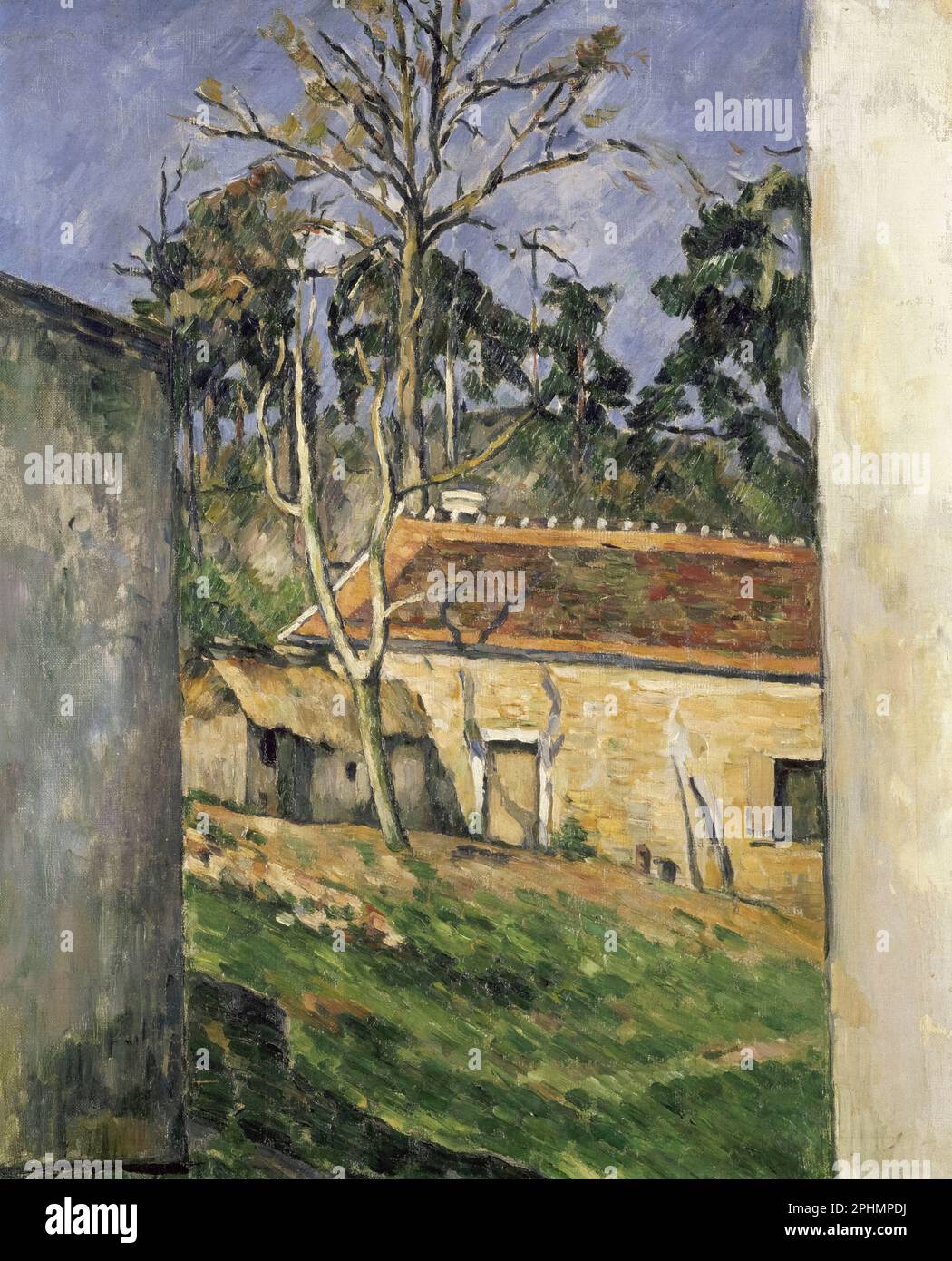 Paul Cezanne, Farmyard, peinture à l'huile sur toile, 1879 Banque D'Images
