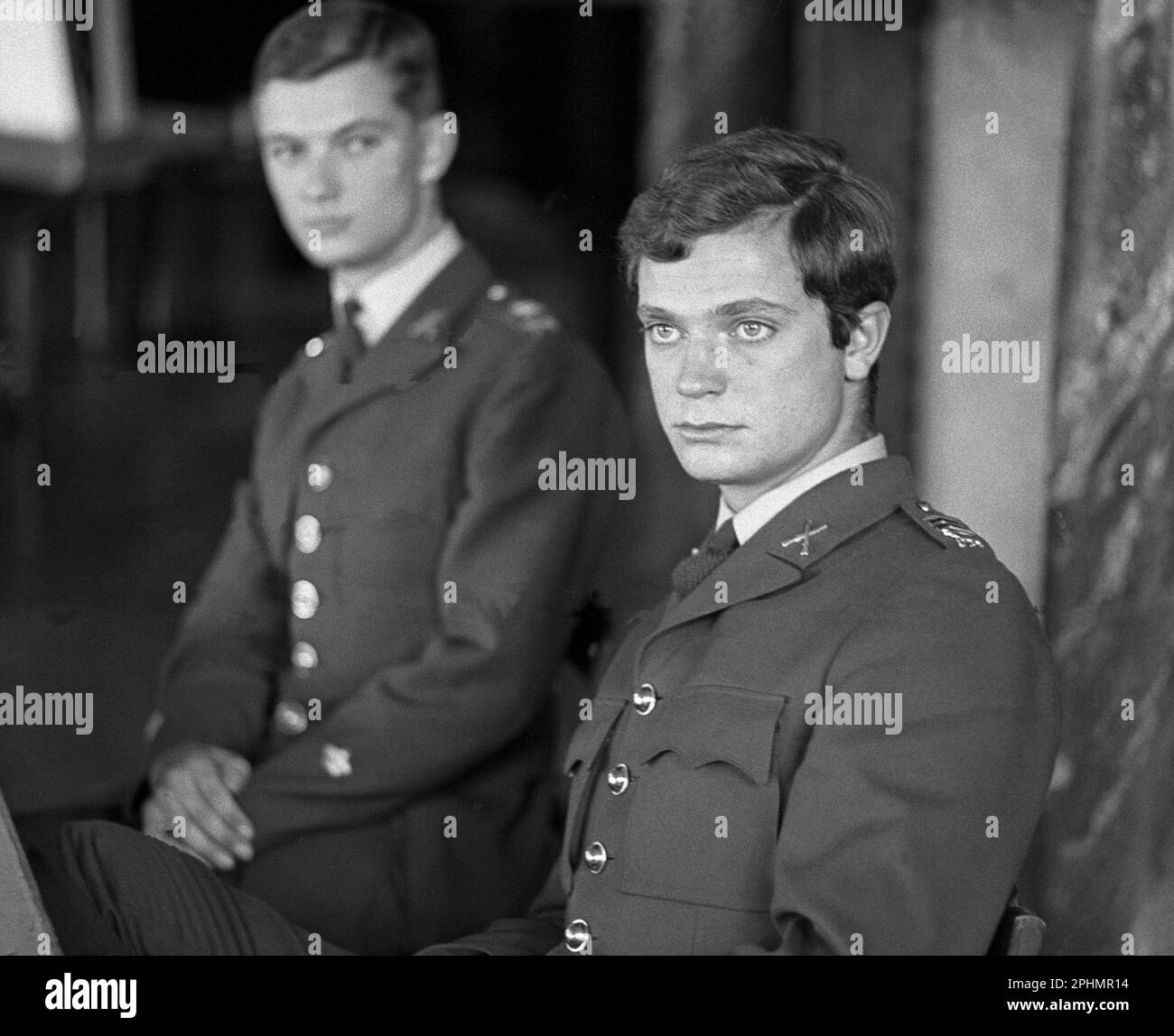 LE prince héritier SUÉDOIS Carl Gustaf en tant que cadet lors de sa formation d'officier à l'école de guerre de Karlberg Banque D'Images