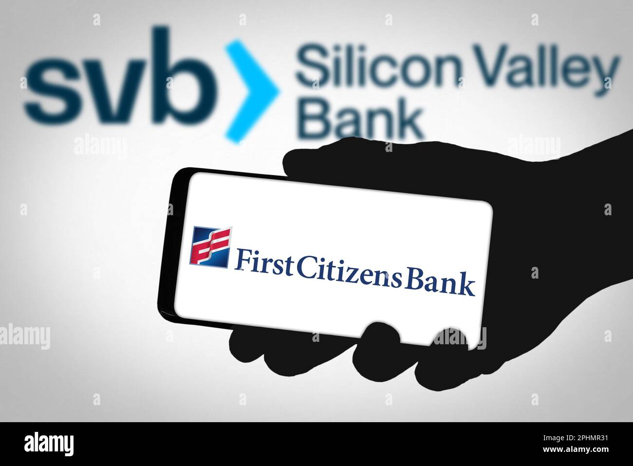 First Citizens Bank et Silicon Valley Bank Banque D'Images