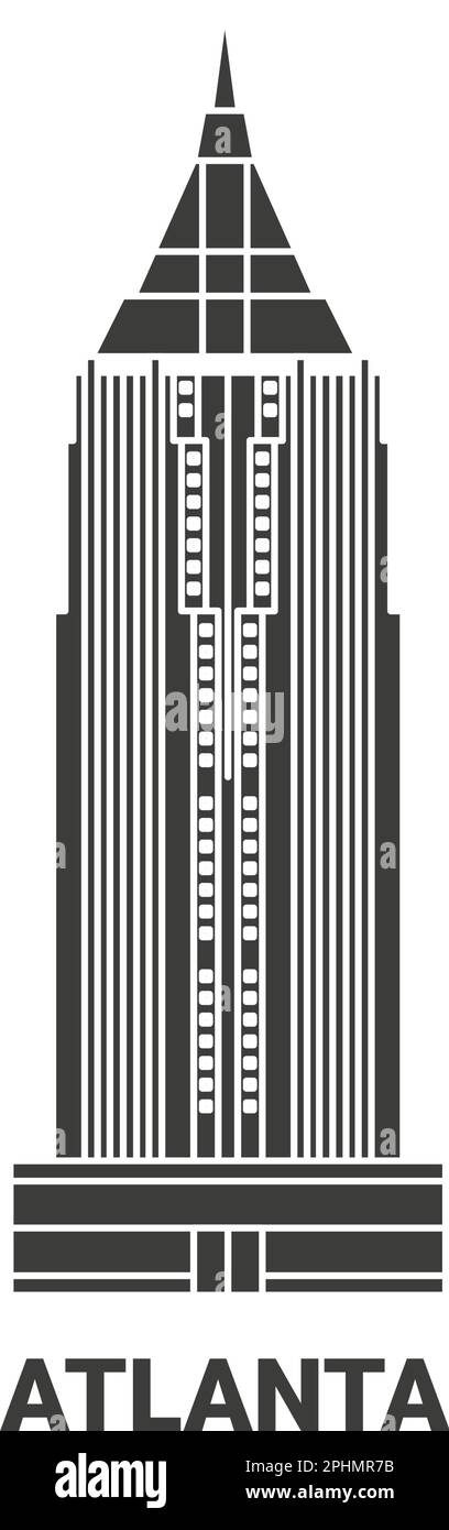 USA, Atlanta Voyage scénario illustration Illustration de Vecteur