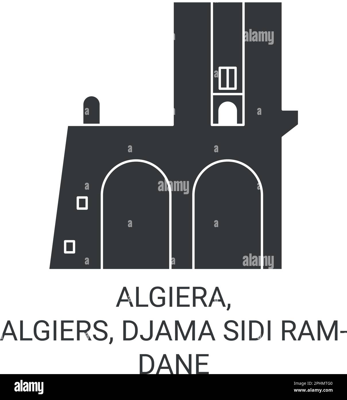 Algiera, Alger, Djama Sidi Ramdane illustration du vecteur de voyage Illustration de Vecteur