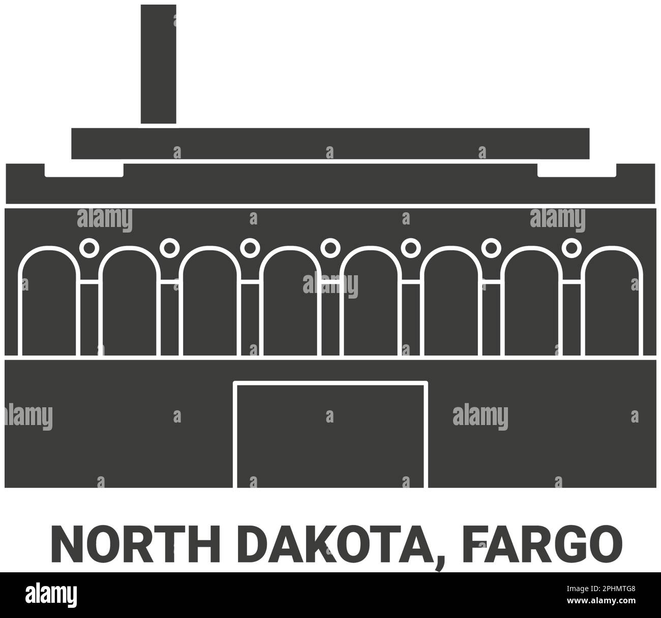 États-Unis, Dakota du Nord, Fargo, illustration vectorielle de voyage Illustration de Vecteur