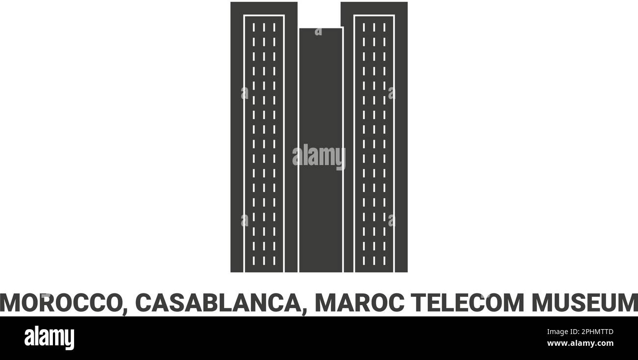 Maroc, Casablanca, Maroc Telecom Museum, illustration vectorielle de voyage Illustration de Vecteur