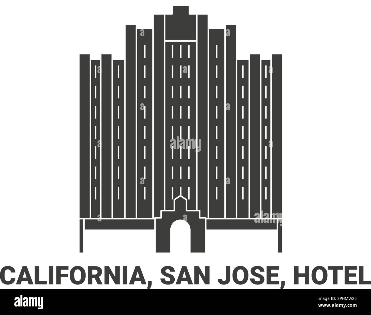 Etats-Unis, Californie, San Jose, Hôtel, illustration du vecteur de voyage Illustration de Vecteur