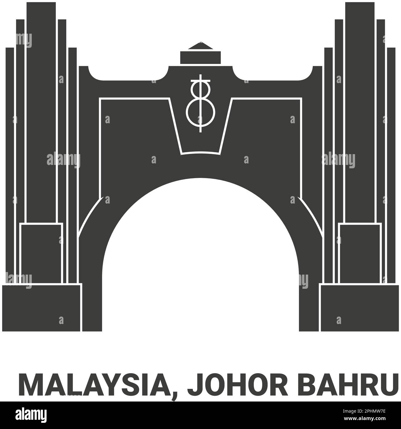 Illustration du vecteur de repère de voyage de Johor Bahru, Malaisie Illustration de Vecteur