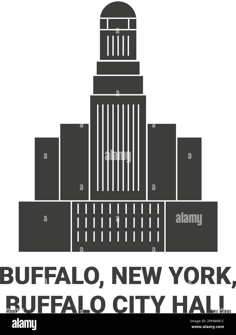 États-Unis, Buffalo, New York, Buffalo City Hall illustration du vecteur de voyage Illustration de Vecteur