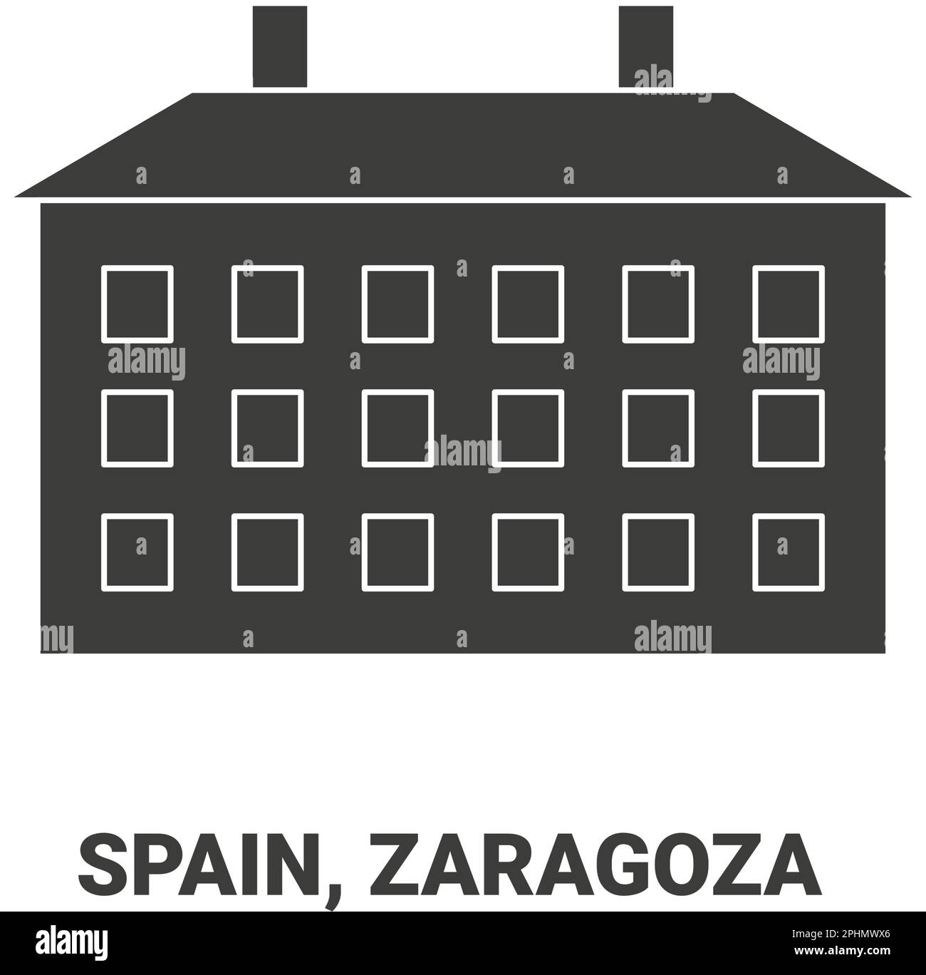 Espagne, Saragosse, illustration vectorielle de voyage Illustration de Vecteur