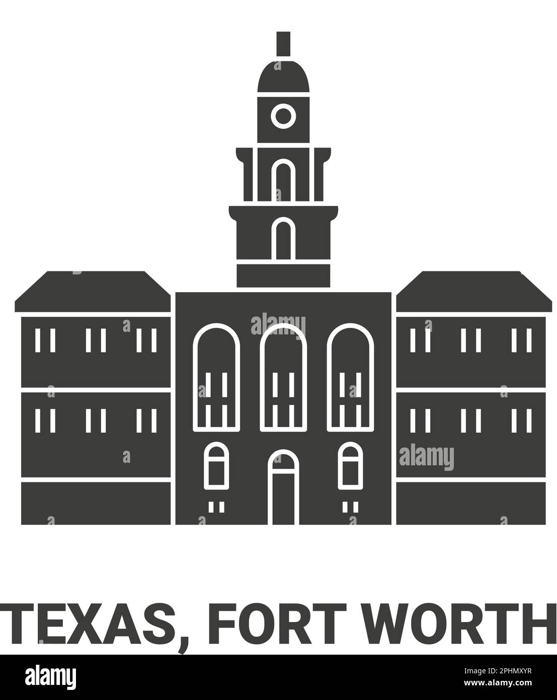 États-Unis, Texas, fort Worth, illustration vectorielle de voyage Illustration de Vecteur