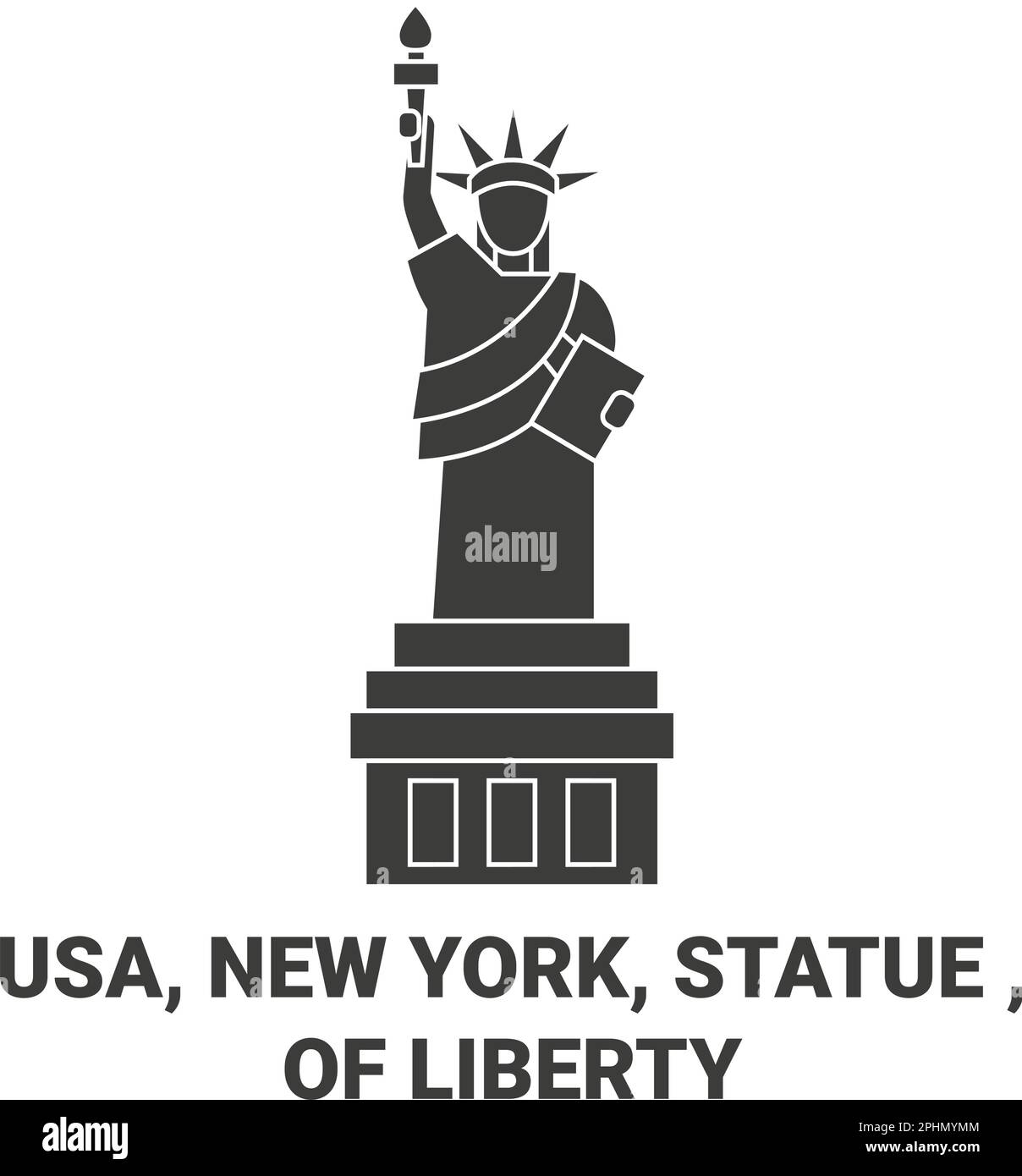 Etats-Unis, New York, Statue , de la liberté Voyage repère illustration vecteur Illustration de Vecteur