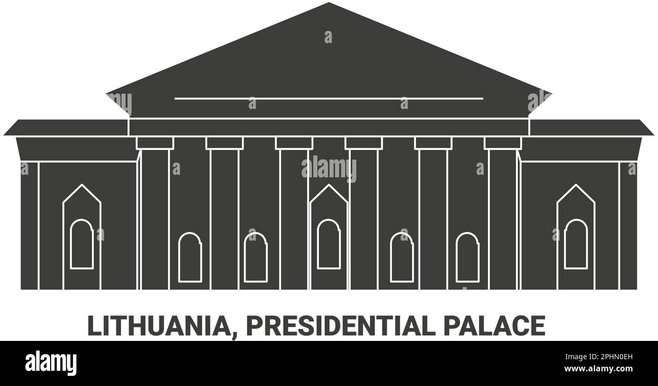 Lituanie, Palais présidentiel, illustration vectorielle de voyage Illustration de Vecteur