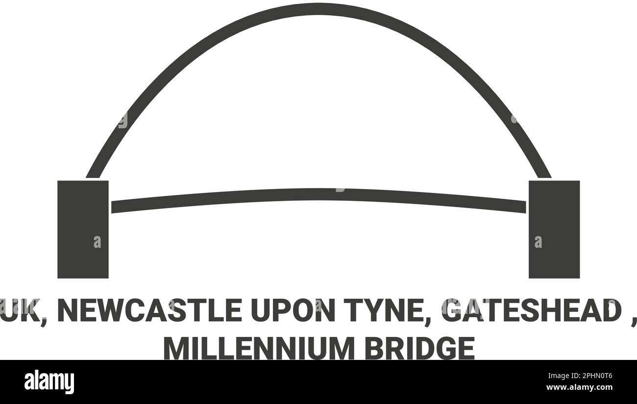 Angleterre, Newcastle upon Tyne, Gateshead , Millennium Bridge Voyage repère illustration vecteur Illustration de Vecteur