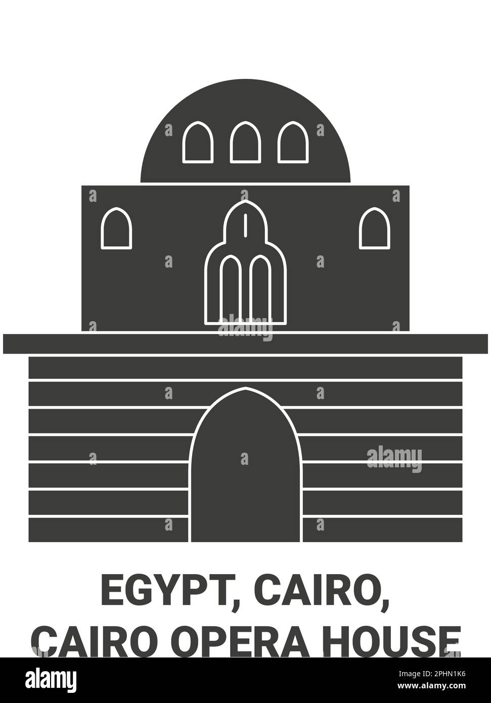 Égypte, le Caire, l'Opéra du Caire voyage illustration vectorielle historique Illustration de Vecteur