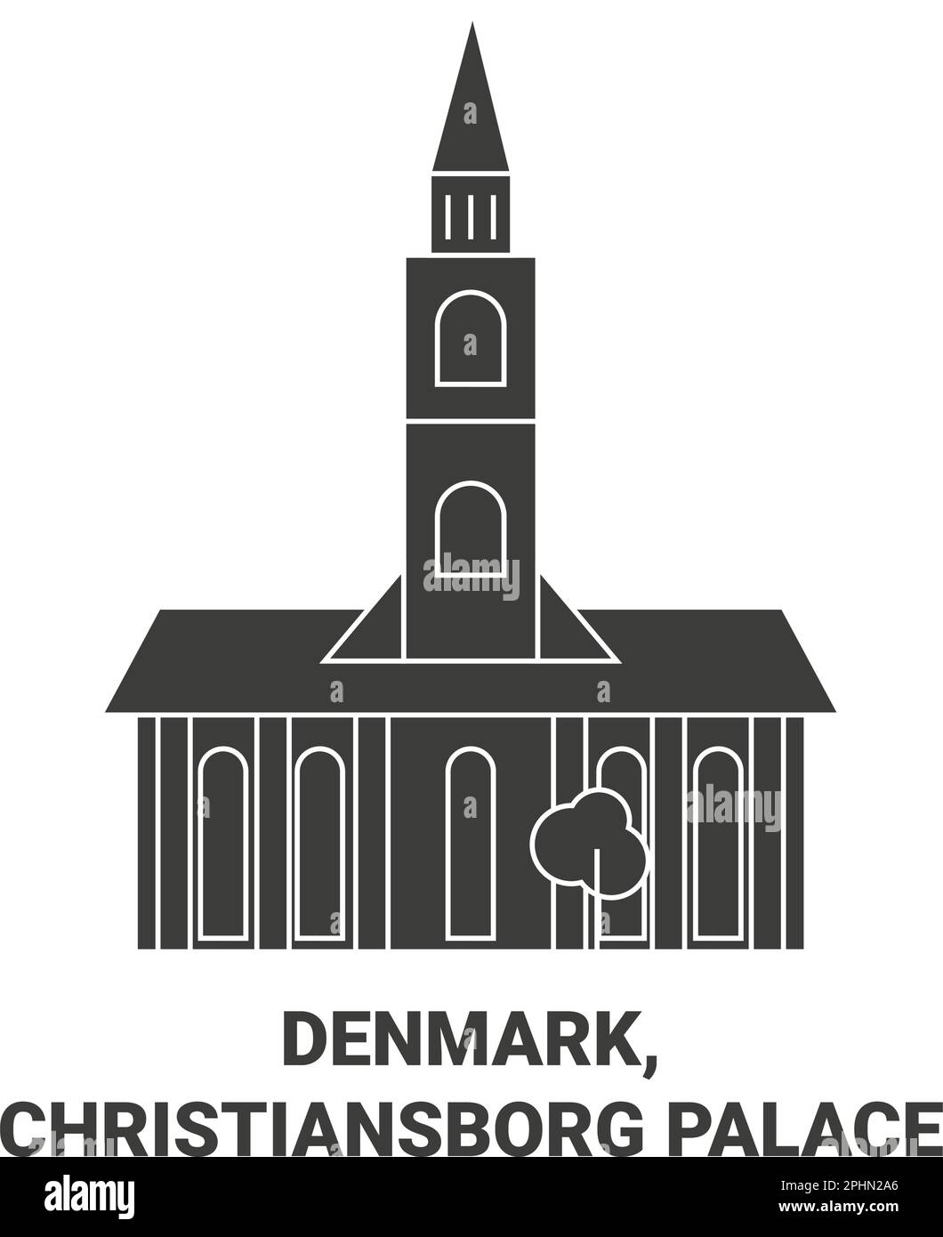 Danemark, Christiansborg Palace voyage illustration vectorielle Illustration de Vecteur