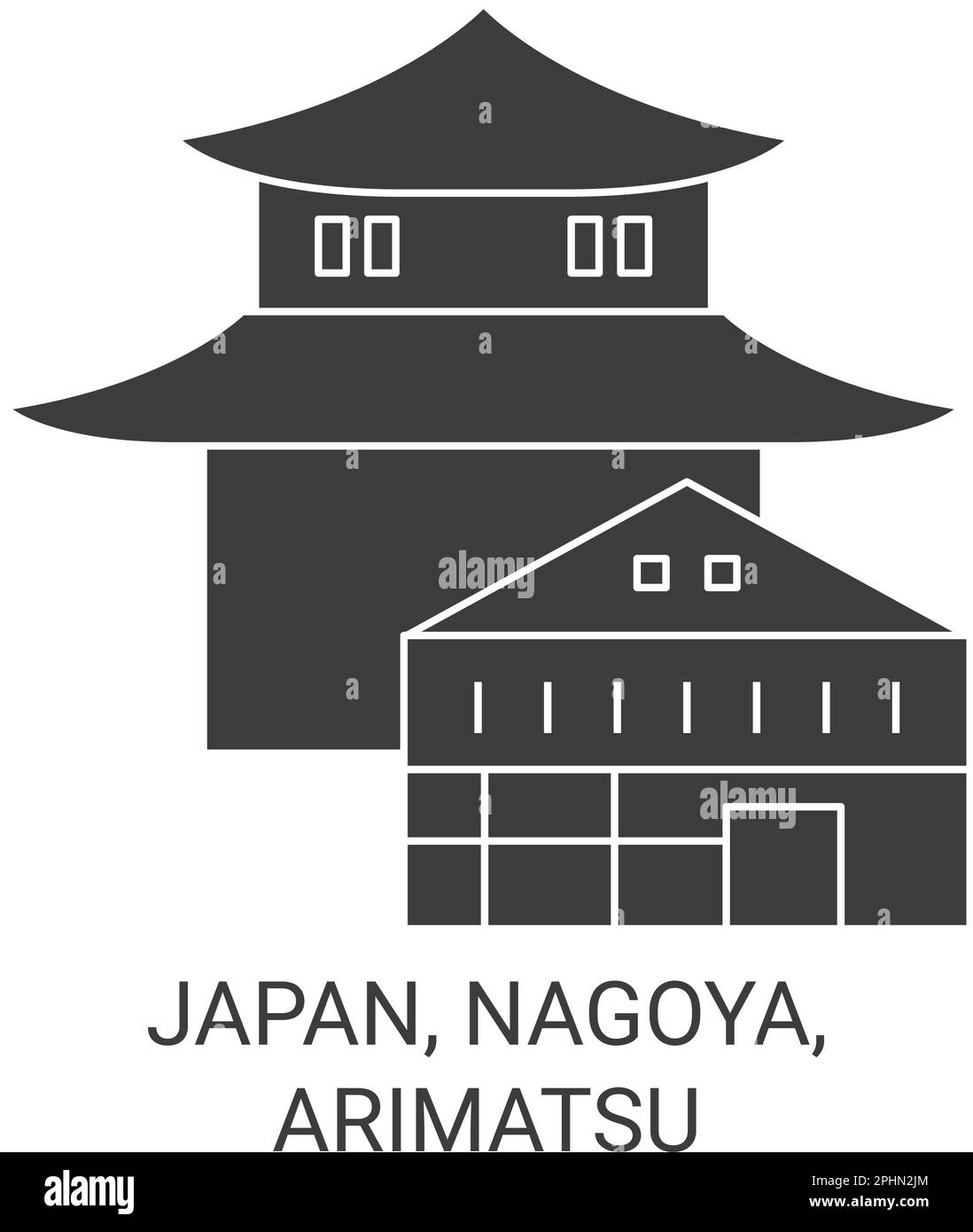 Illustration du vecteur du voyage au Japon, Nagoya, Arimatsu Illustration de Vecteur