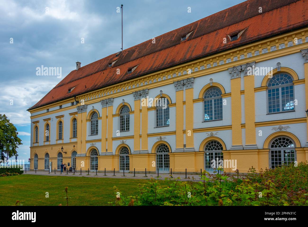 Palais de Dachau vu pendant une journée nuageux en Allemagne. Banque D'Images