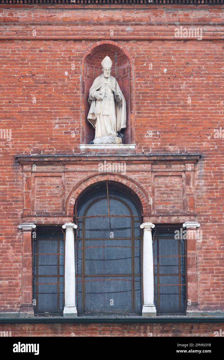Italie, Lombardie, Codogno, San Biagio e della Beata Eglise Vergine Immacolata, San Biagio Statue patron de la ville Banque D'Images