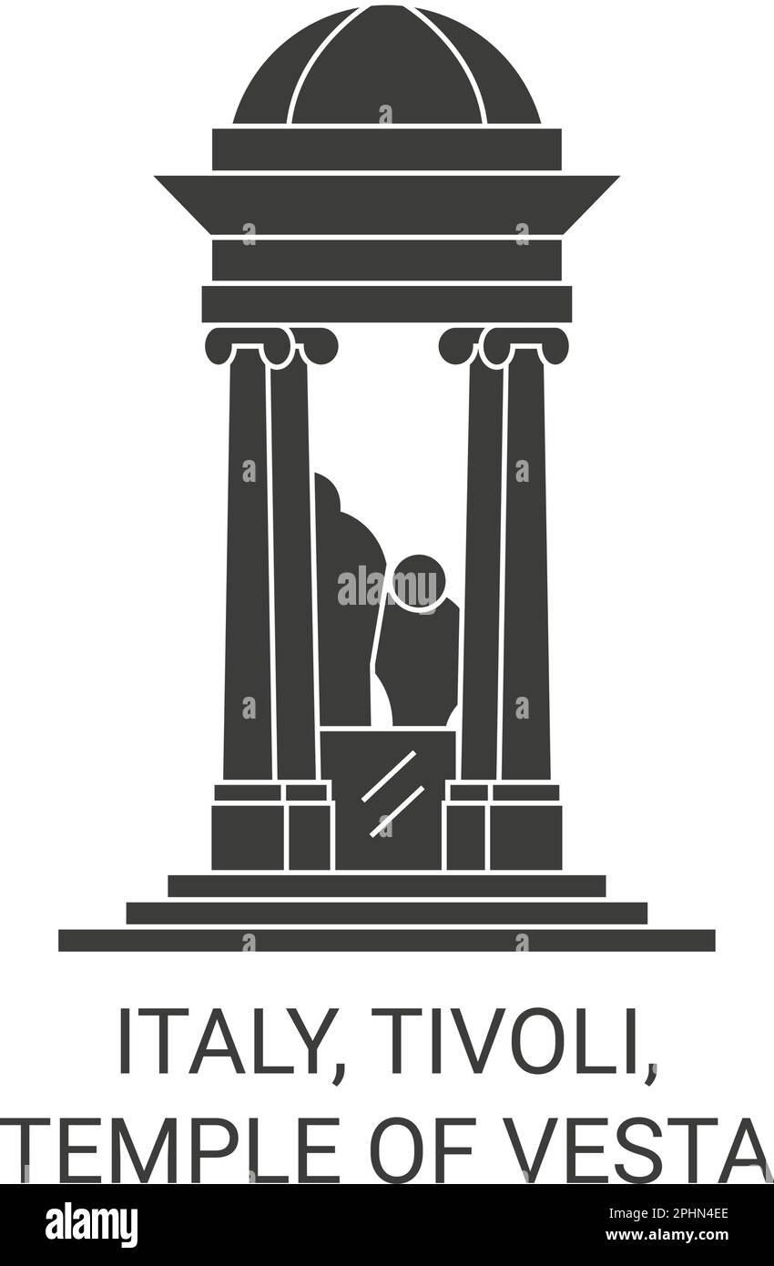 Italie, Tivoli, Temple de Vesta voyage repère illustration vecteur Illustration de Vecteur