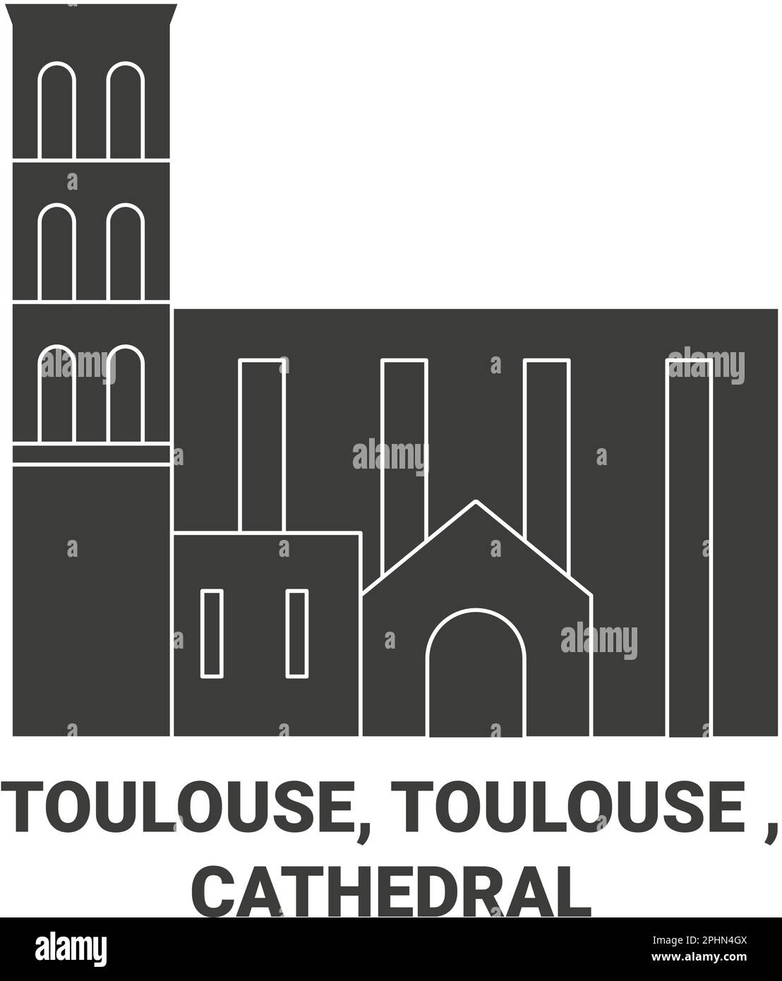 France, Toulouse, Toulouse , Cathédrale voyage illustration vectorielle Illustration de Vecteur