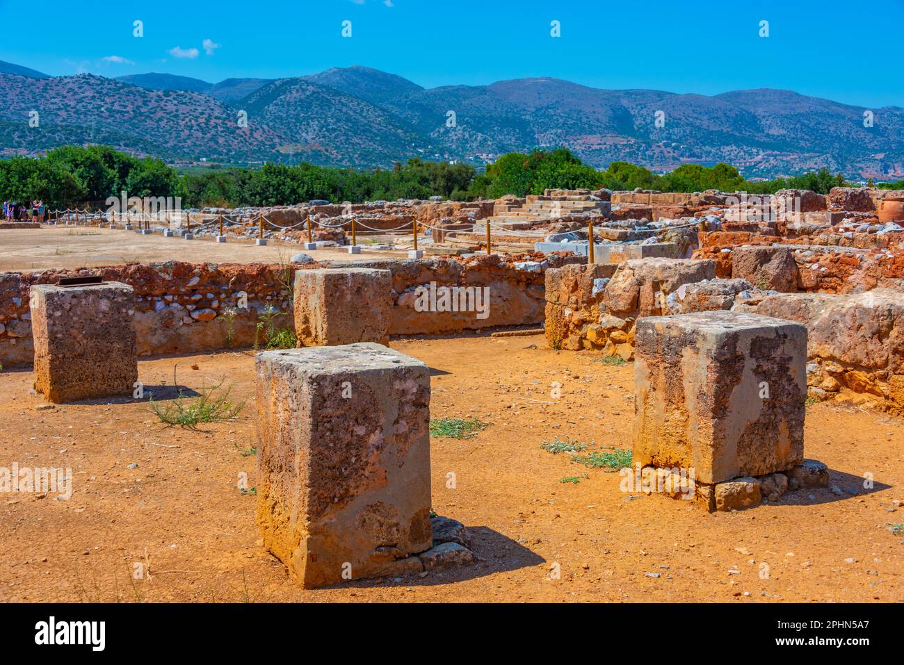 Ruines du site archéologique du Palais Malia sur l'île de Crète en Grèce. Banque D'Images