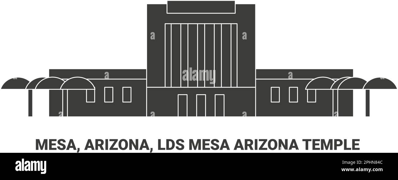 États-Unis, Mesa, Arizona, LDS Mesa Arizona Temple, illustration vectorielle de voyage Illustration de Vecteur