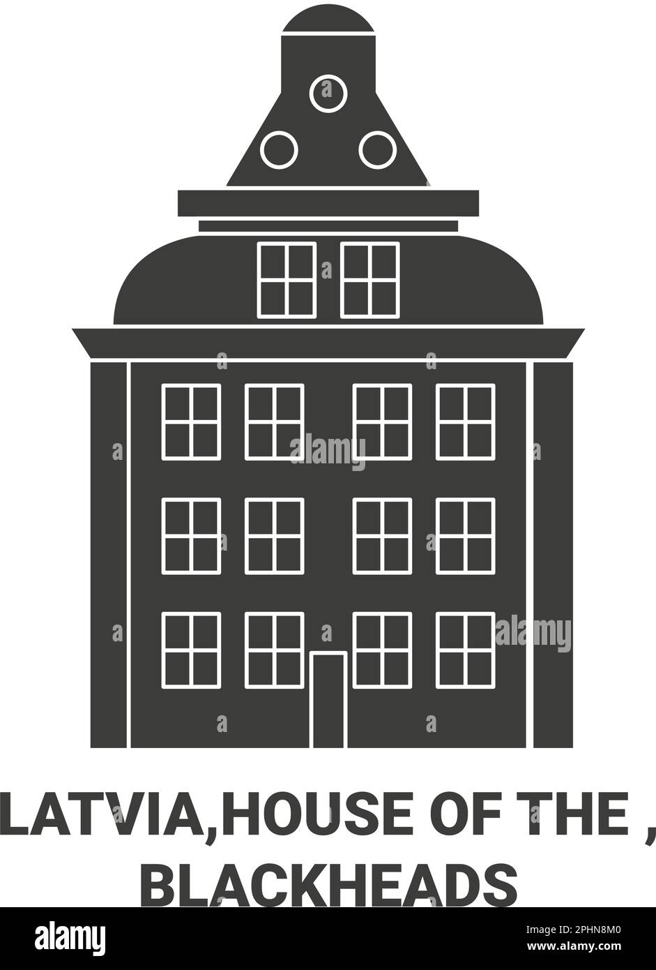 Lettonie,Maison de la , Blackheads Voyage repère illustration vecteur Illustration de Vecteur