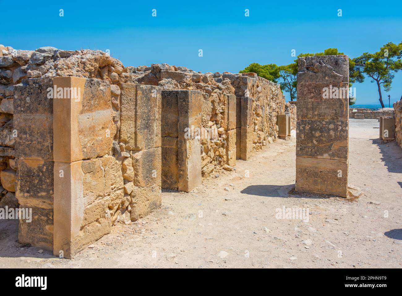 Palais minoen de Phaistos sur l'île grecque de Crète. Banque D'Images