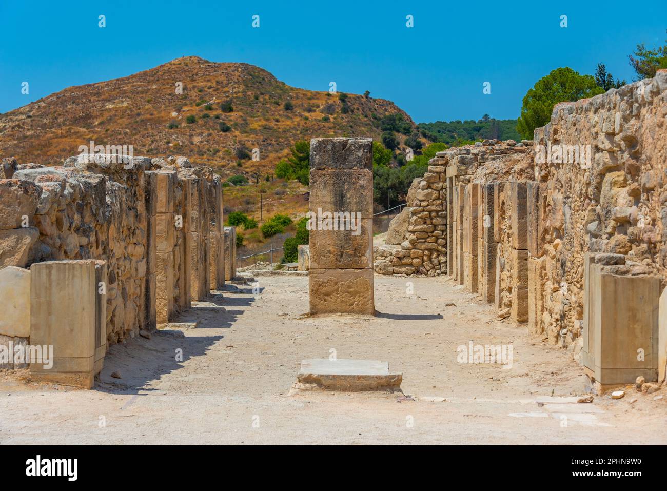 Palais minoen de Phaistos sur l'île grecque de Crète. Banque D'Images