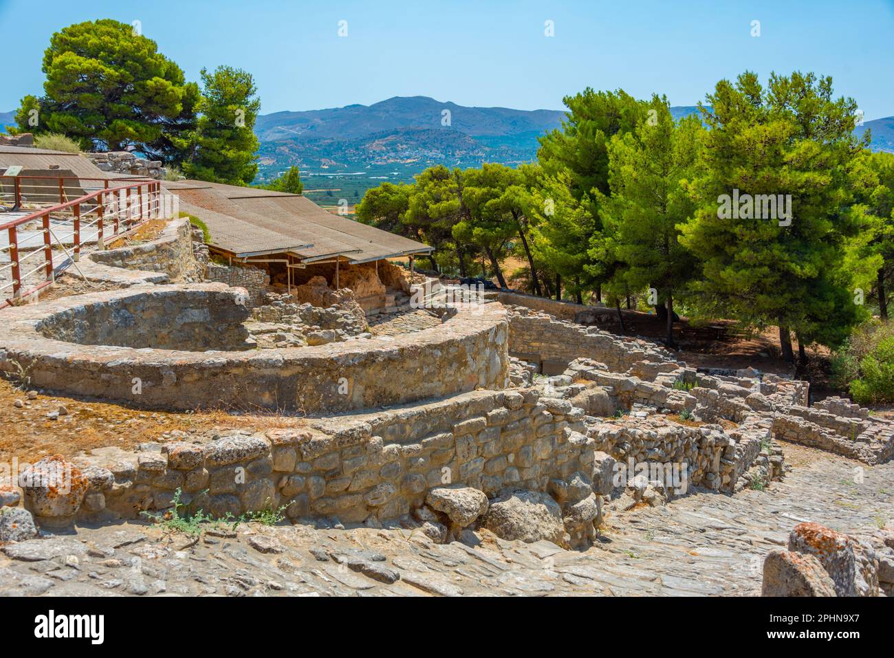 Palais minoen de Phaistos sur l'île grecque de Crète. Banque D'Images