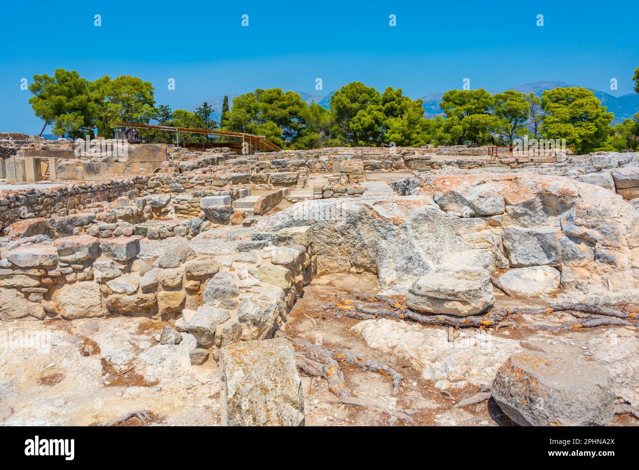 Palais minoen de Phaistos sur l'île grecque de Crète. Banque D'Images