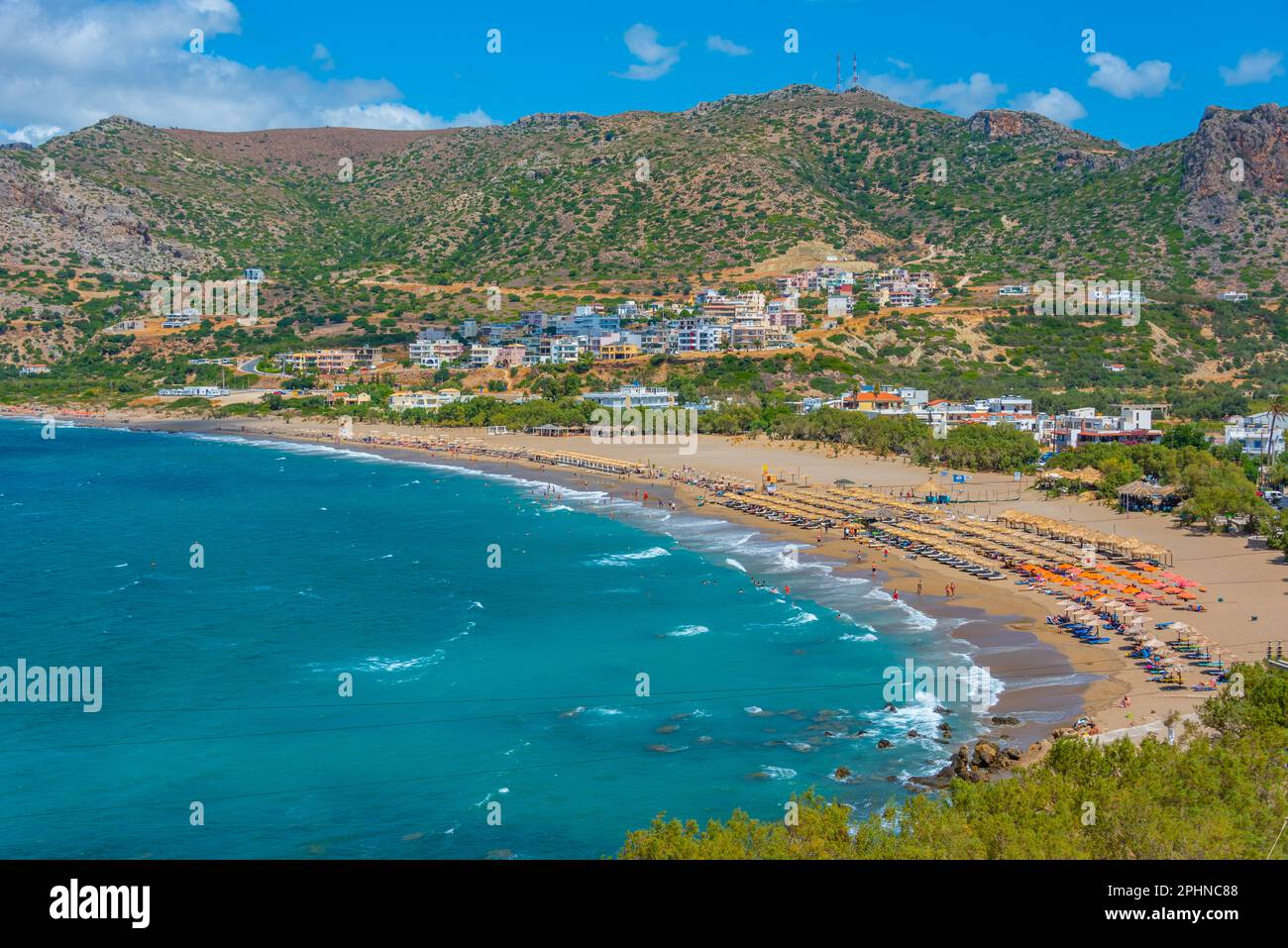 Pachia Ammos plage à la ville grecque Palaiochora. Banque D'Images