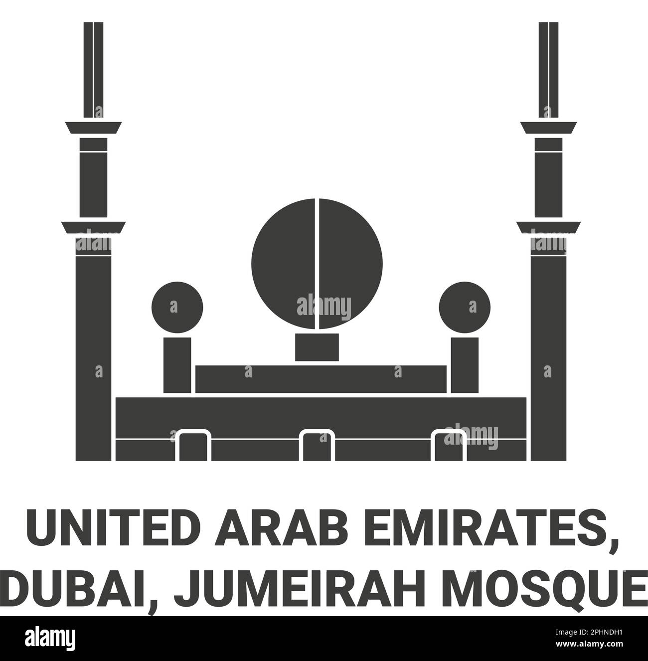 Emirats Arabes Unis, Dubaï, Mosquée Jumeirah Voyage illustration vecteur Illustration de Vecteur