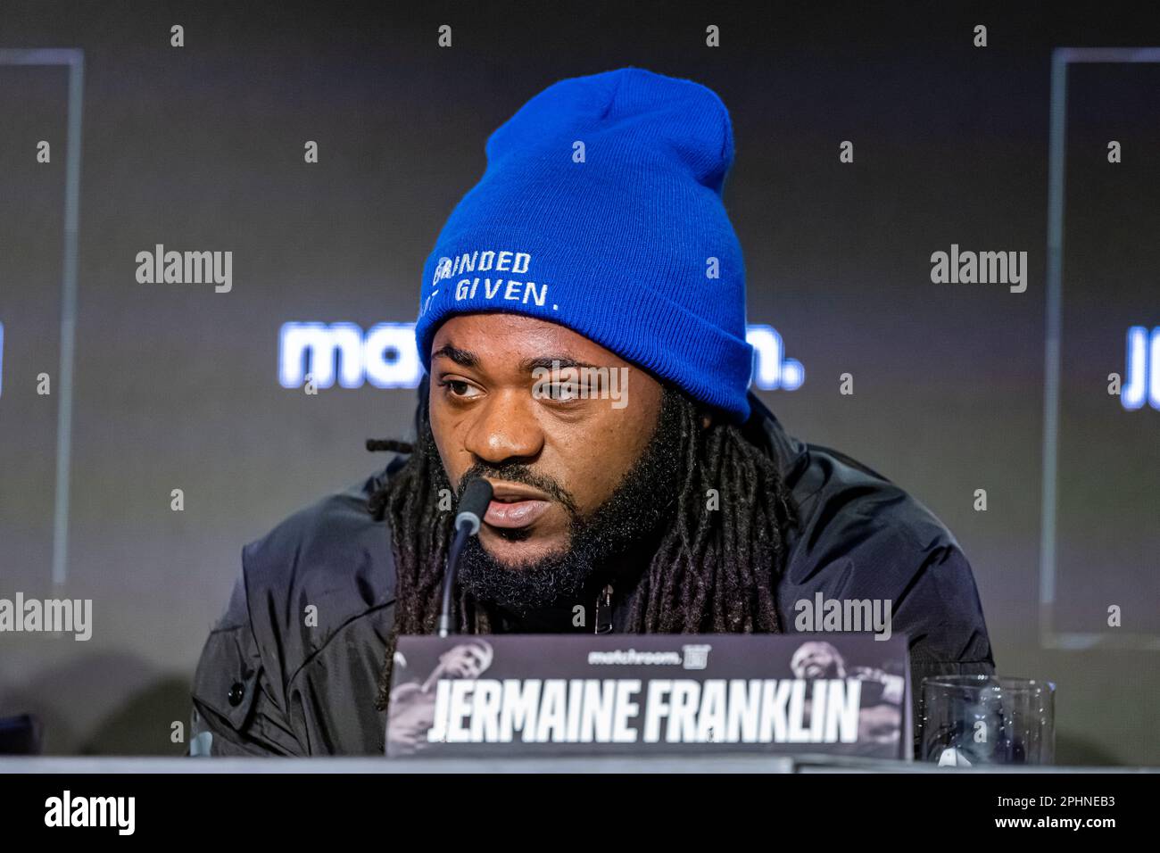 LONDRES, ROYAUME-UNI. 29th mars 2023. Jermaine Franklin lors de la conférence de presse Joshua contre Franklin à l'hôtel Nobu, Londres, Royaume-Uni mercredi, 29 mars 2023 à LONDRES, ANGLETERRE. Credit: Taka G Wu/Alay Live News Banque D'Images