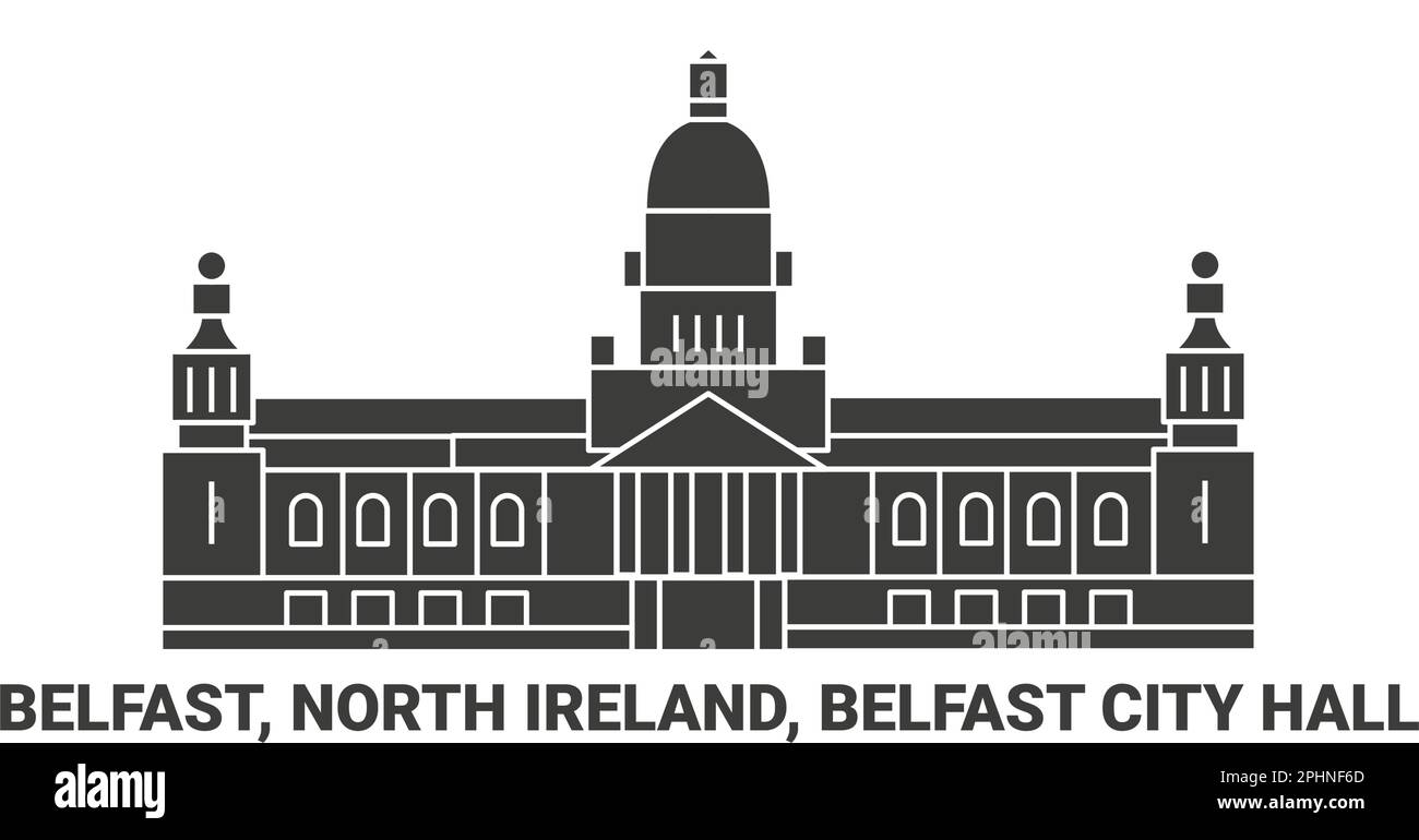 Irlande du Nord, Belfast, hôtel de ville de Belfast, illustration vectorielle de voyage Illustration de Vecteur