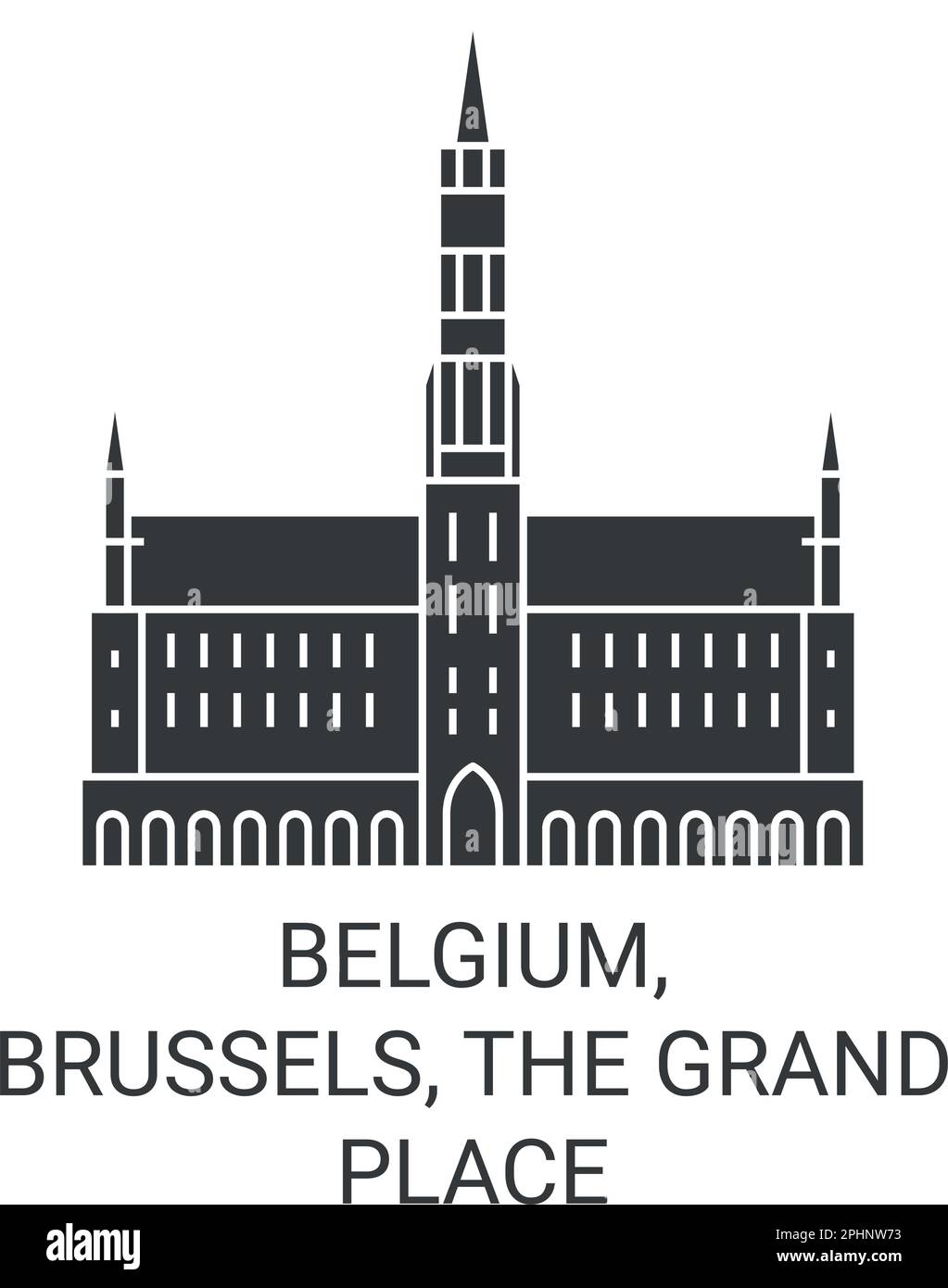 Belgique, Bruxelles, Grand-place, illustration vectorielle du voyage Illustration de Vecteur