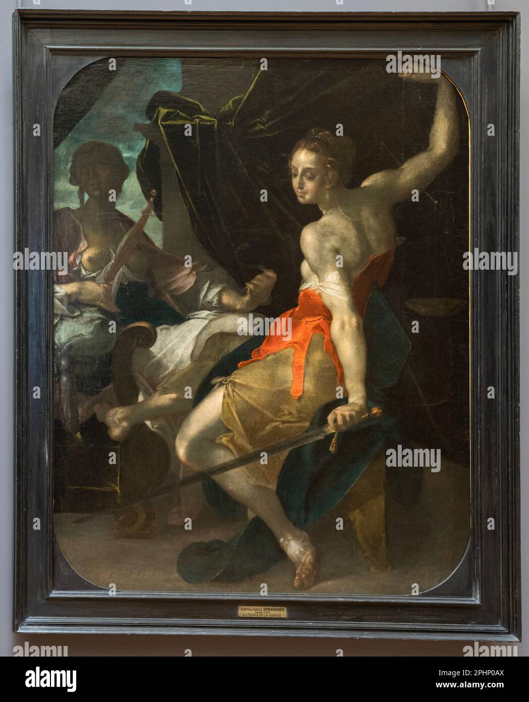 Paris, France - 02 19 2023 : Musée du Louvre. Allégorie de justice et de prudence peinte par Bartholomeus Spranger Banque D'Images