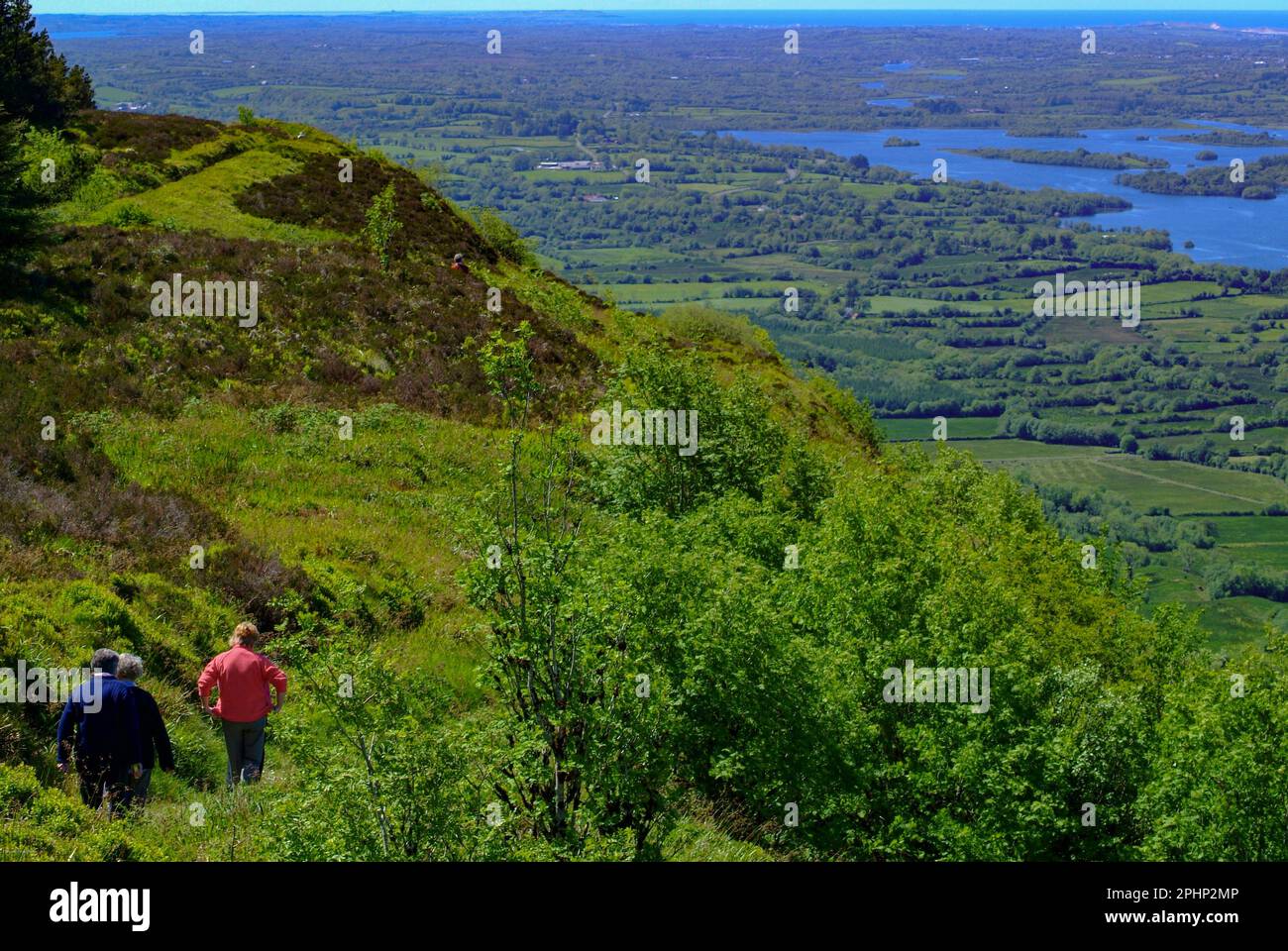 Lower Lough Erne depuis les falaises de Magho point de vue, Comté de Fermanagh, Irlande du Nord Banque D'Images