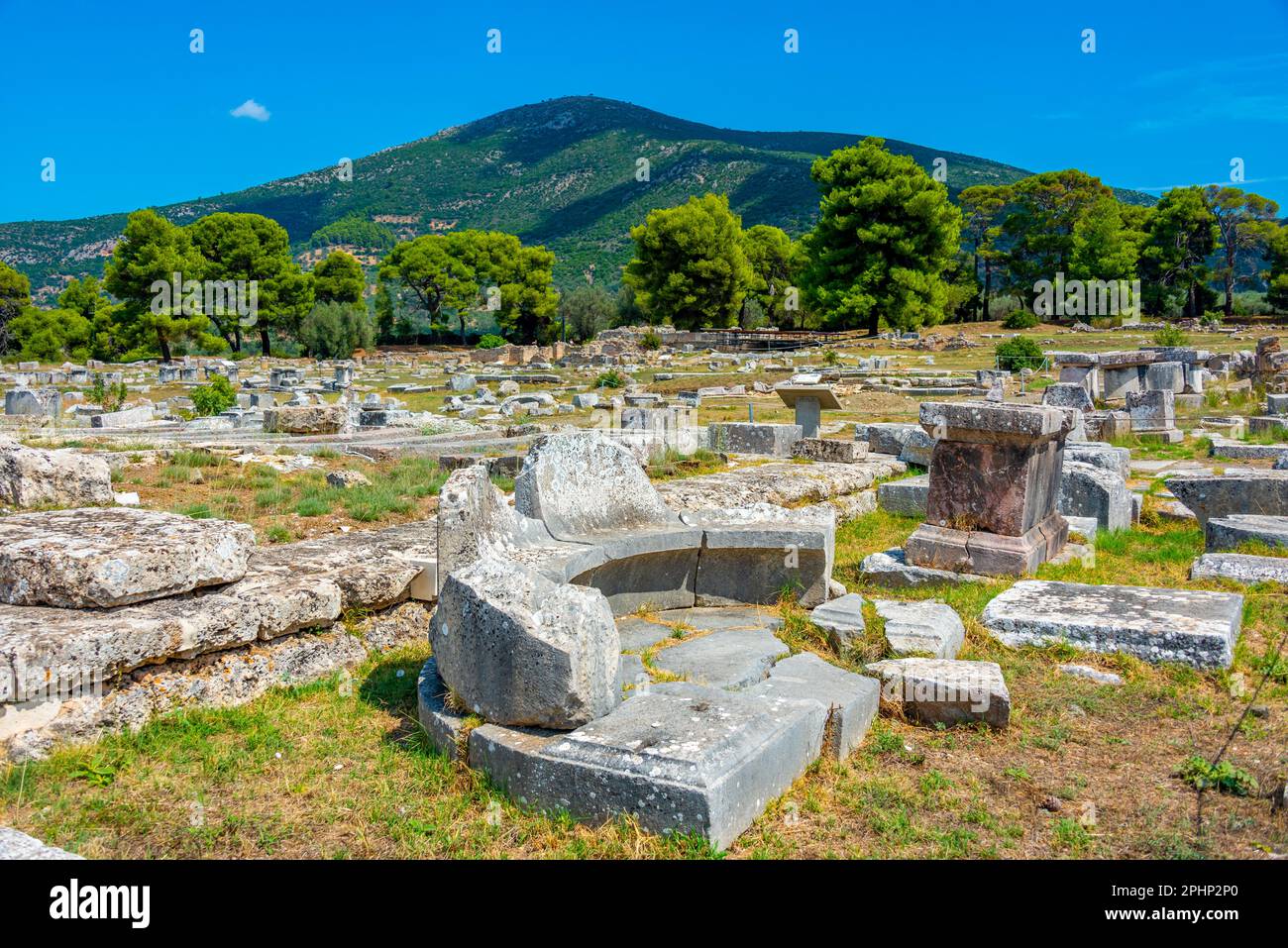 Ruines du sanctuaire d'Asklepios à Épidaure en Grèce. Banque D'Images