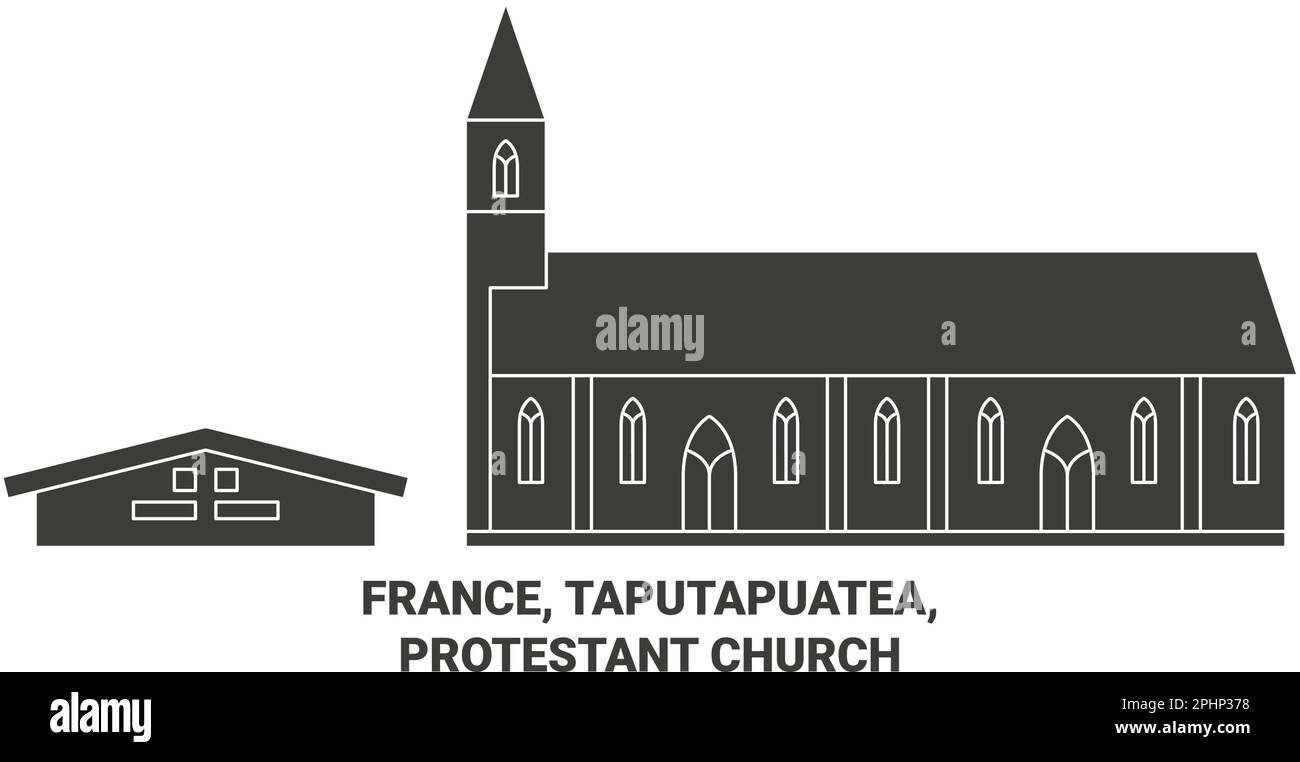 France, Taputapuatea, Église protestante Voyage repère illustration vecteur Illustration de Vecteur